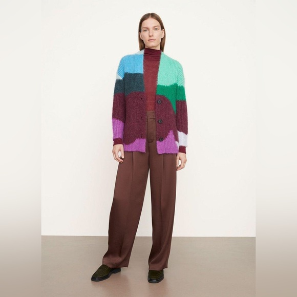 Vince Intarsia Wave Mohair Cardigan Sweater - Picture 4 of 4